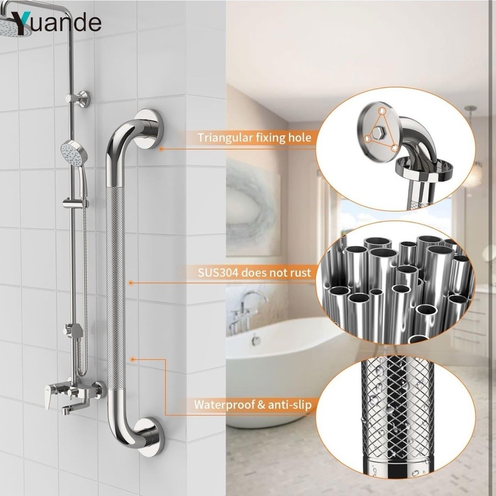 4 Pack 24 Inch Shower Grab Bar, YuanDe Chrome Bathroom Grab Bar Handle - Picture 5 of 6